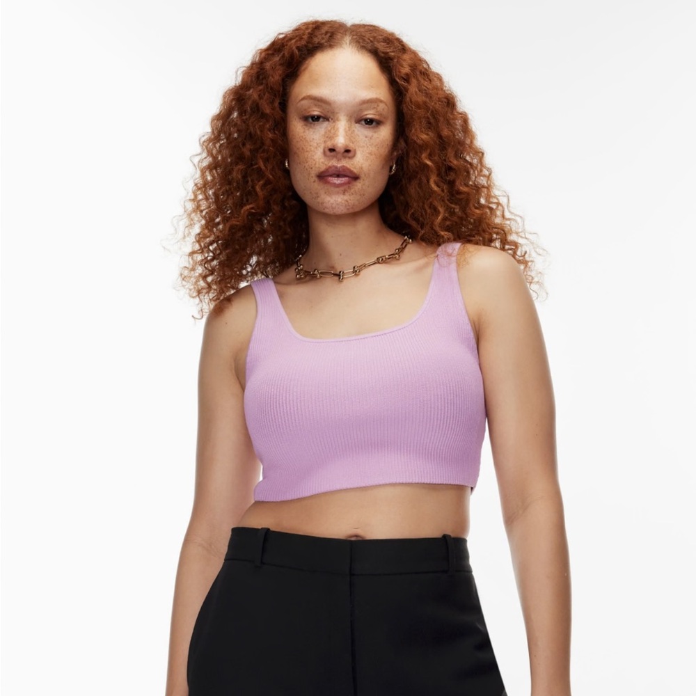 Babaton aritzia Sculpt Knit Squareneck Cropped Tank - lyrical lilac size S - Picture 2 of 6